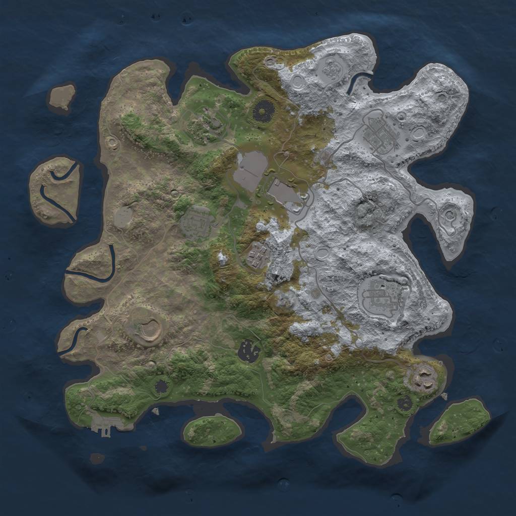 Rust Map: Procedural Map, Size: 3500, Seed: 17522467, 15 Monuments