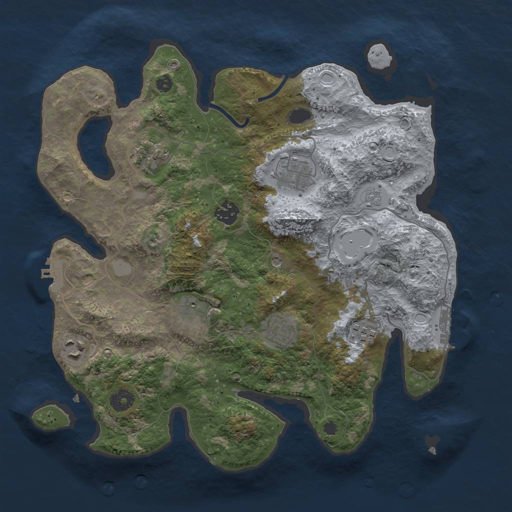 Rust Map: Procedural Map, Size: 3300, Seed: 3300568, 14 Monuments
