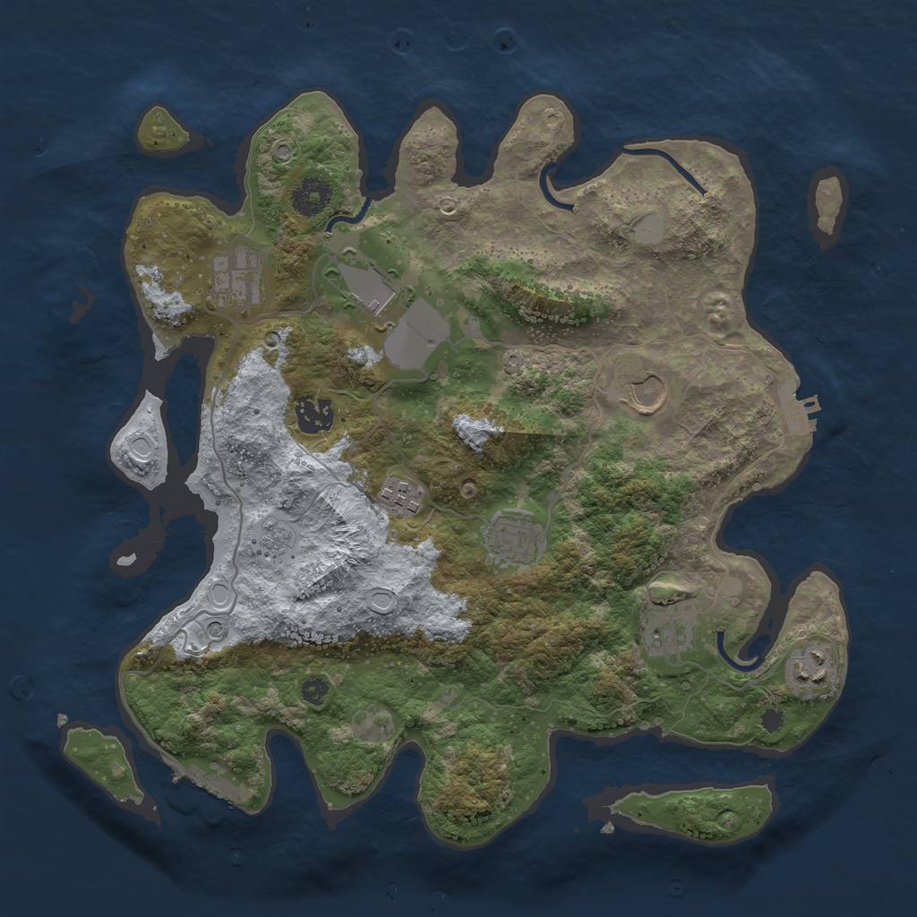 Rust Map: Procedural Map, Size: 3500, Seed: 922995280, 15 Monuments