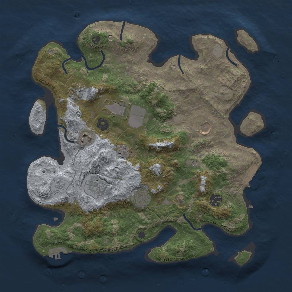 Rust Map: Procedural Map, Size: 3500, Seed: 43427279, 15 Monuments
