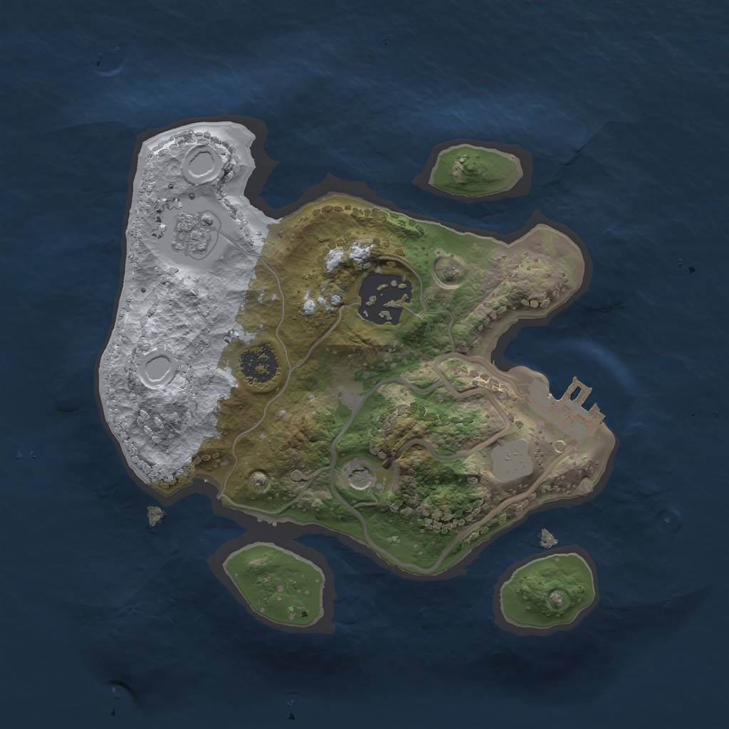 Rust Map: Procedural Map, Size: 2000, Seed: 6891246, 7 Monuments