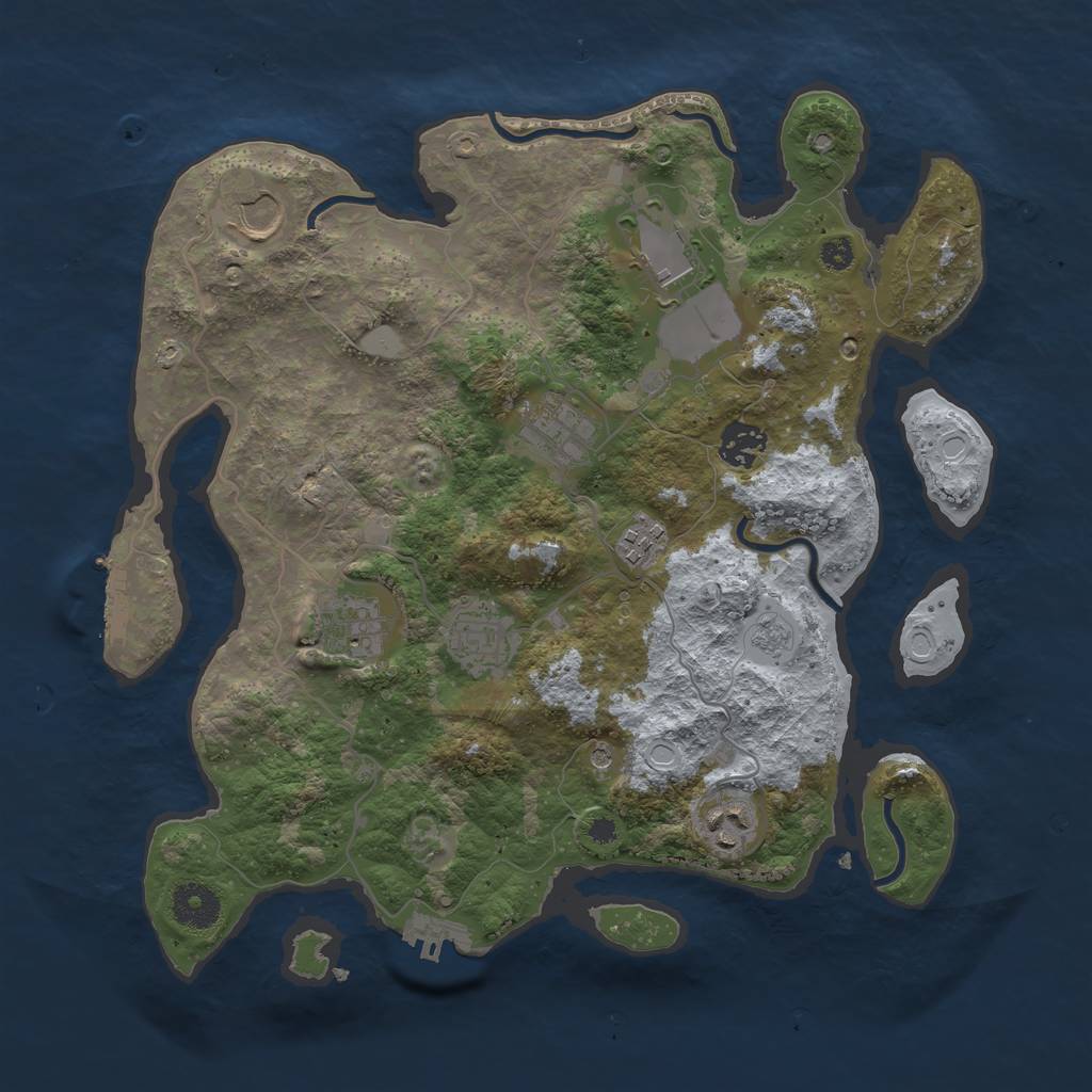 Rust Map: Procedural Map, Size: 3500, Seed: 67531493, 15 Monuments