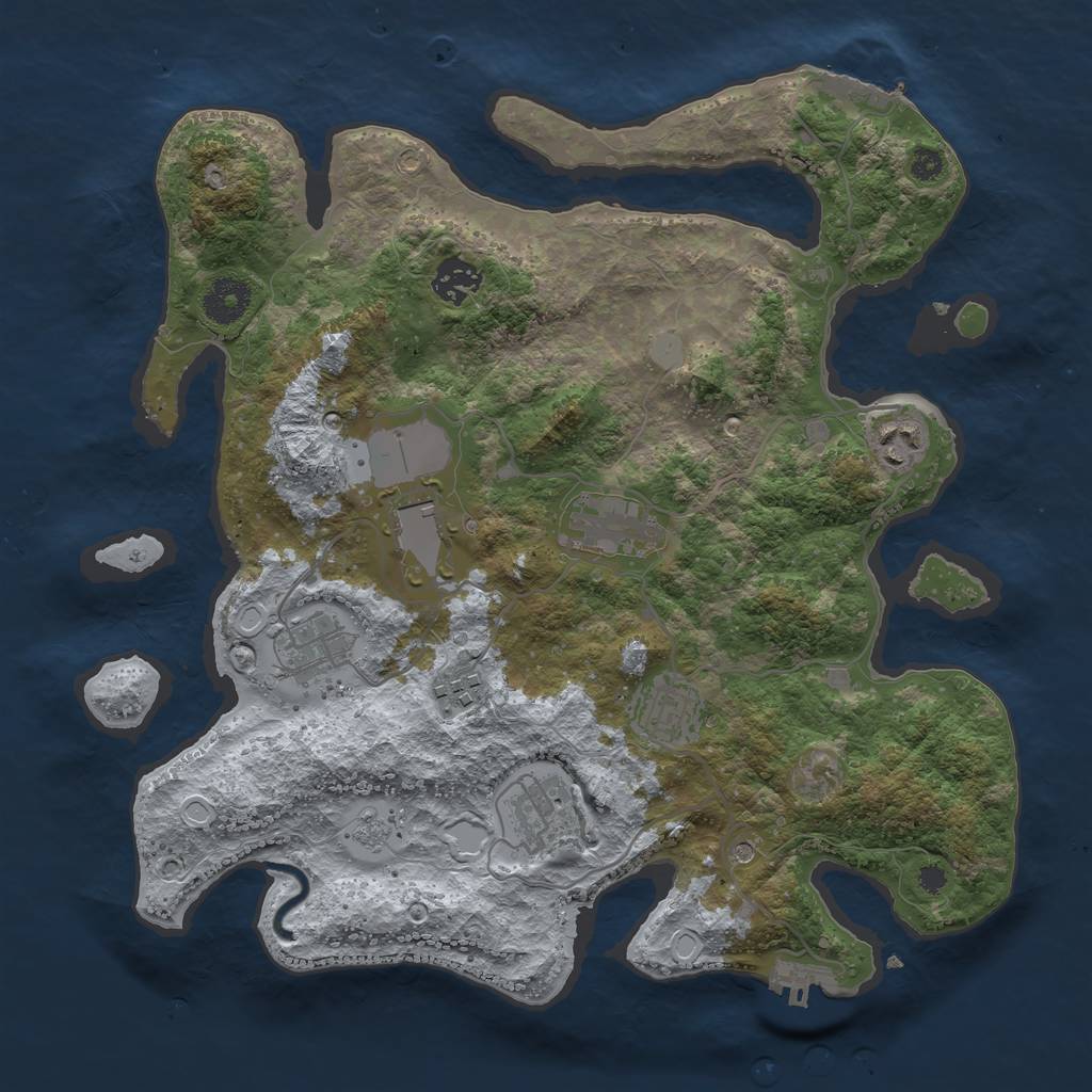 Rust Map: Procedural Map, Size: 3500, Seed: 78783020, 15 Monuments