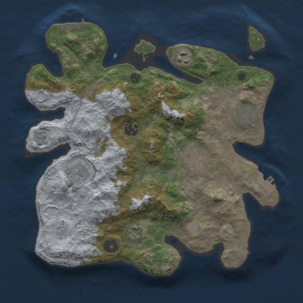Rust Map: Procedural Map, Size: 3200, Seed: 900700749, 14 Monuments