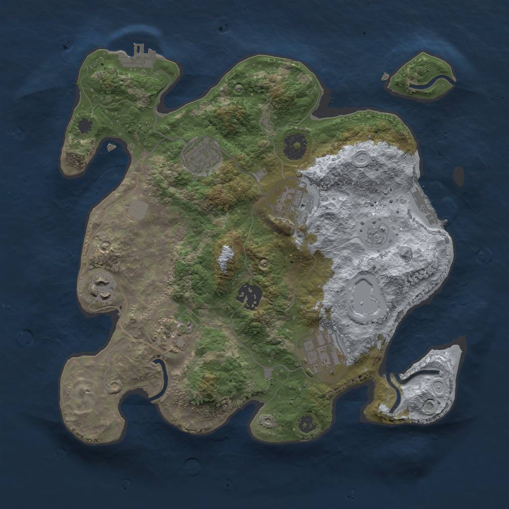 Rust Map: Procedural Map, Size: 3000, Seed: 1463469022, 12 Monuments