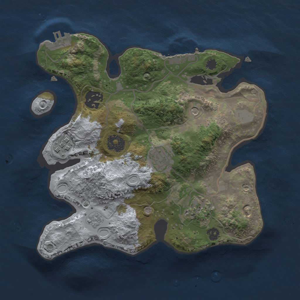 Rust Map: Procedural Map, Size: 2500, Seed: 497324795, 11 Monuments