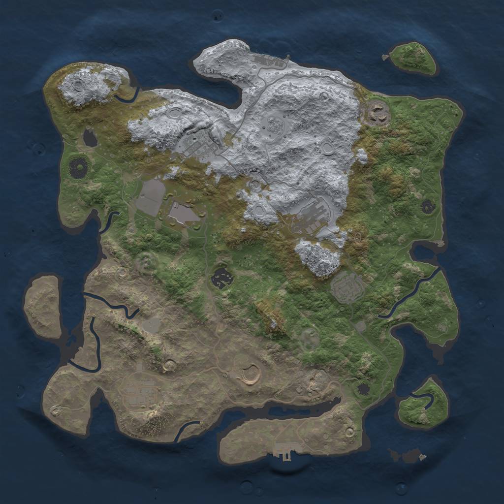 Rust Map: Procedural Map, Size: 3750, Seed: 398917055, 15 Monuments