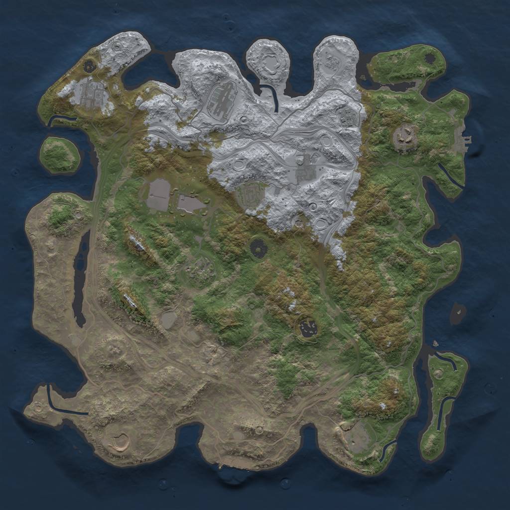 Rust Map: Procedural Map, Size: 4250, Seed: 1579051810, 18 Monuments