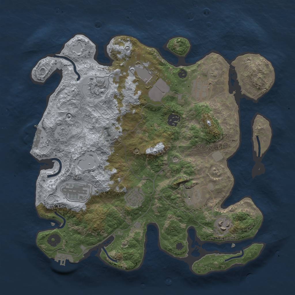 Rust Map: Procedural Map, Size: 3500, Seed: 408914819, 15 Monuments