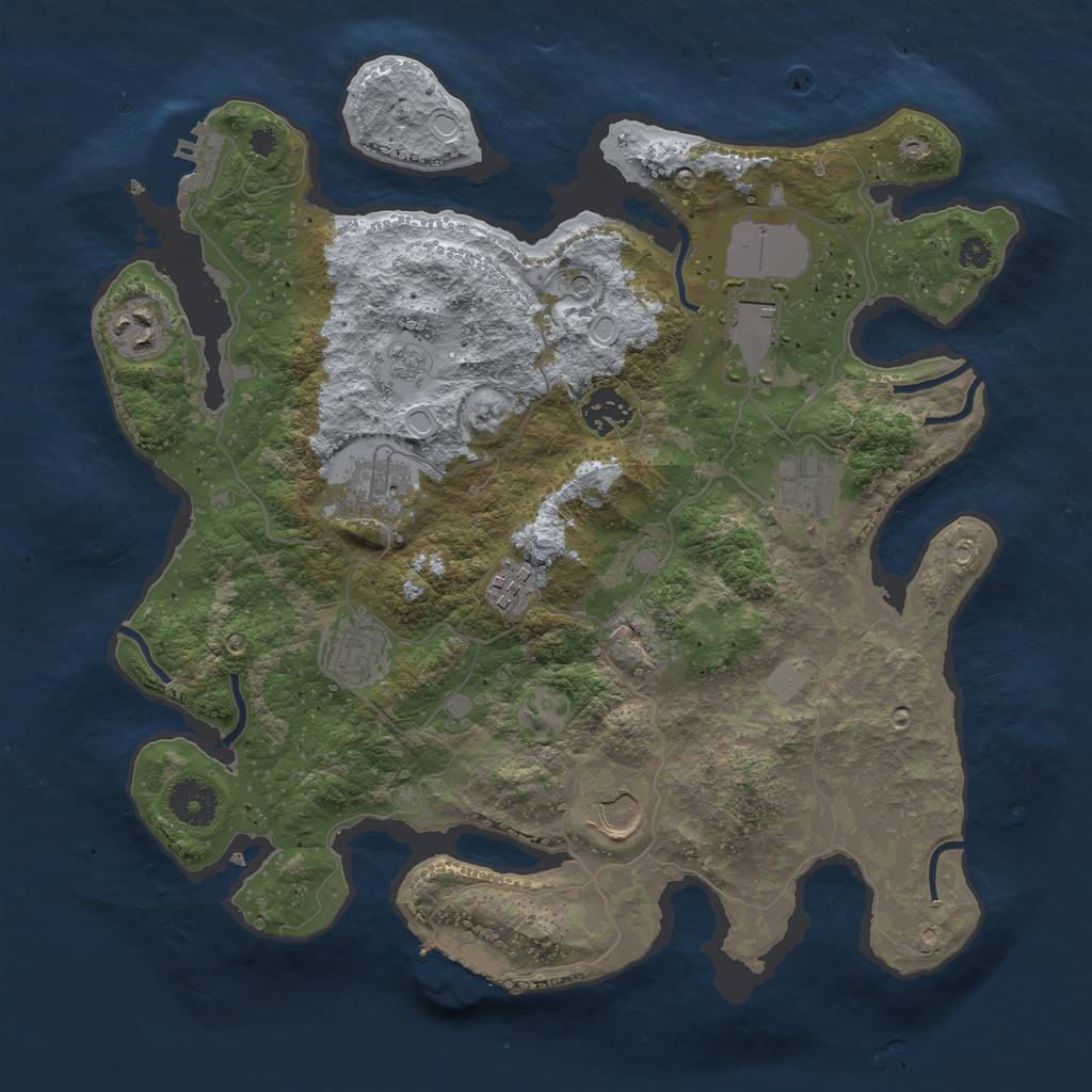 Rust Map: Procedural Map, Size: 3500, Seed: 310785764, 15 Monuments