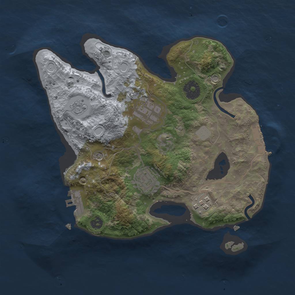 Rust Map: Procedural Map, Size: 2500, Seed: 6543218, 10 Monuments
