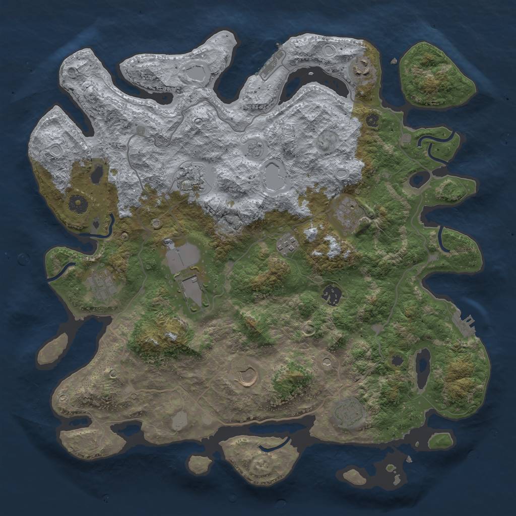 Rust Map: Procedural Map, Size: 4000, Seed: 574165786, 16 Monuments