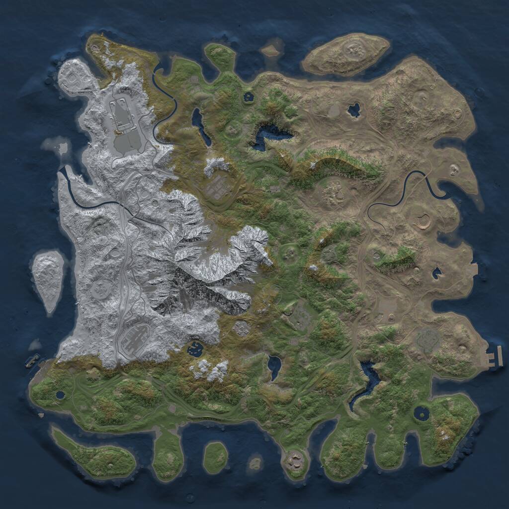 Rust Map: Procedural Map, Size: 5000, Seed: 600397030, 17 Monuments