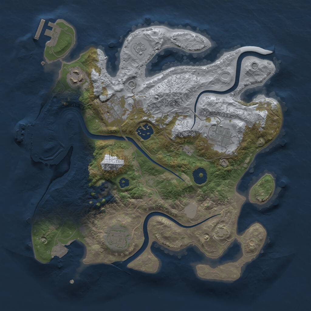 Rust Map: Procedural Map, Size: 3000, Seed: 71926, 11 Monuments
