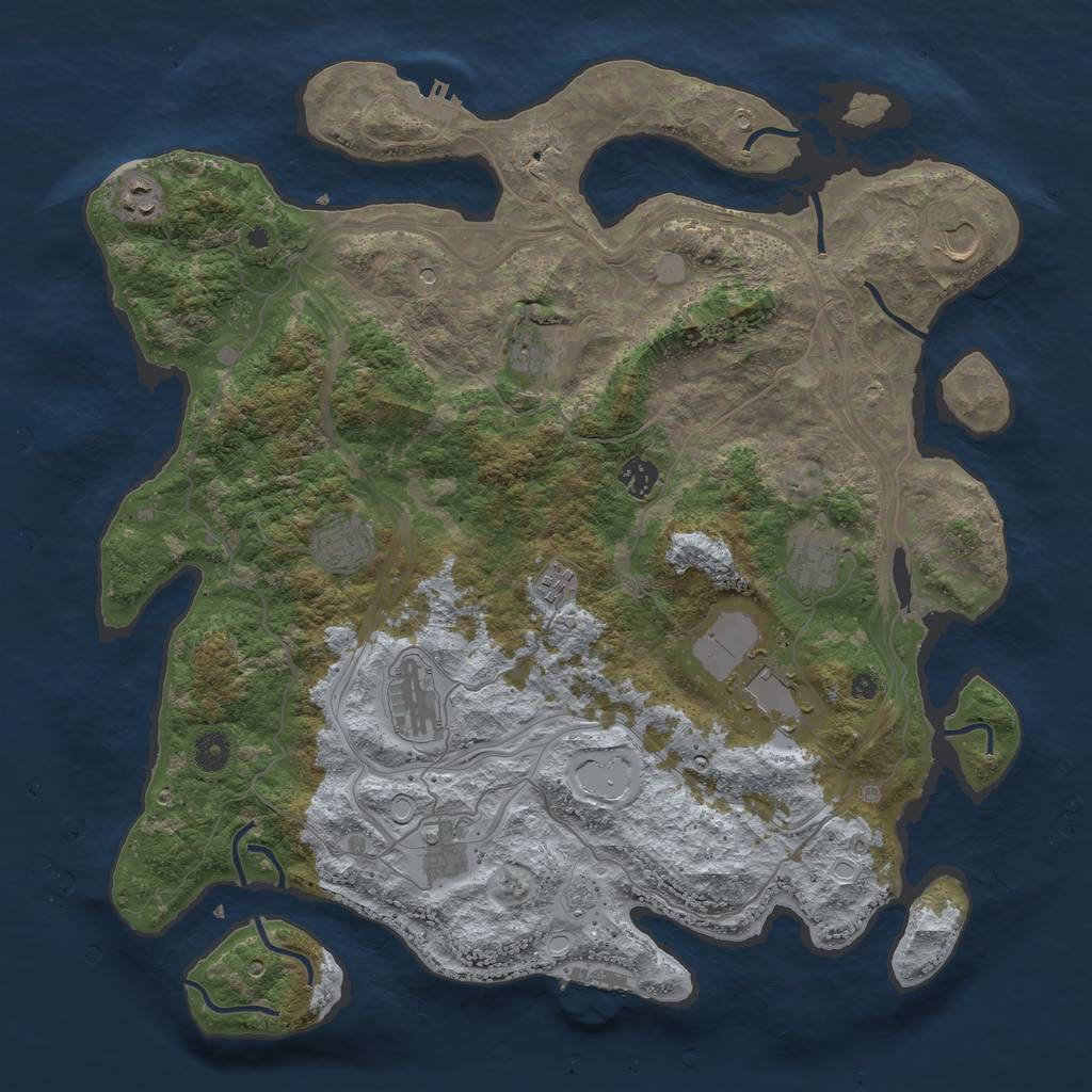 Rust Map: Procedural Map, Size: 4250, Seed: 5464567, 17 Monuments