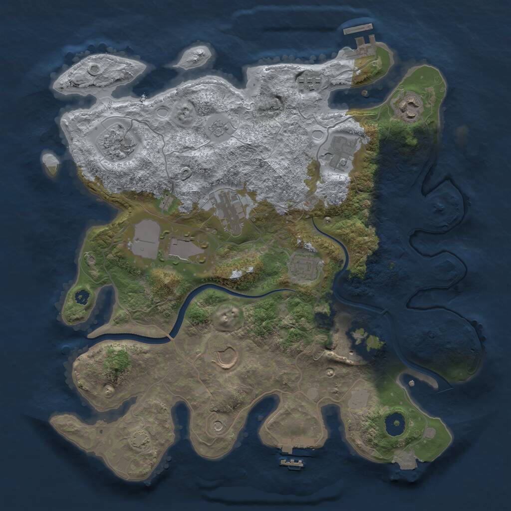 Rust Map: Procedural Map, Size: 3500, Seed: 56805954, 15 Monuments