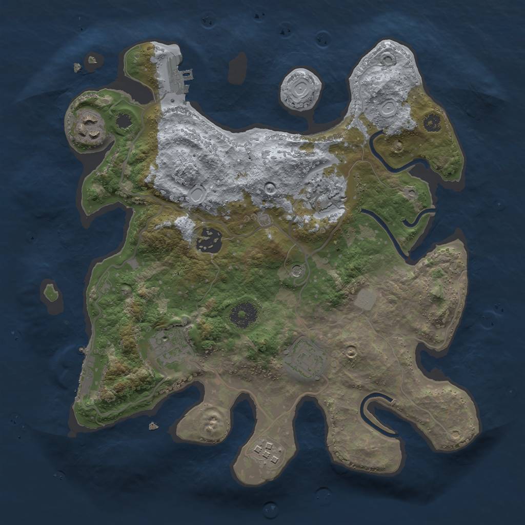 Rust Map: Procedural Map, Size: 3000, Seed: 9578406, 12 Monuments