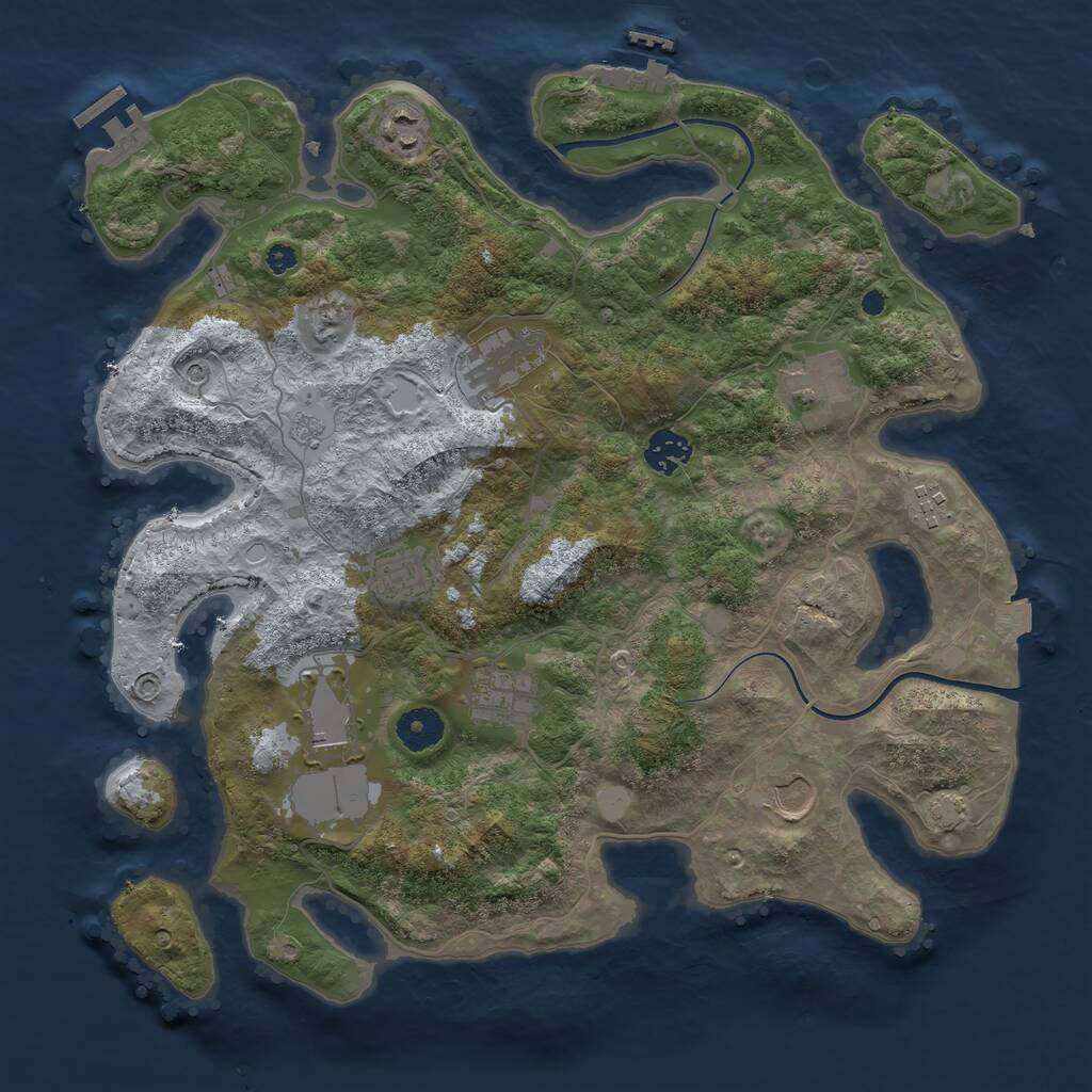 Rust Map: Procedural Map, Size: 3700, Seed: 1761115901, 15 Monuments