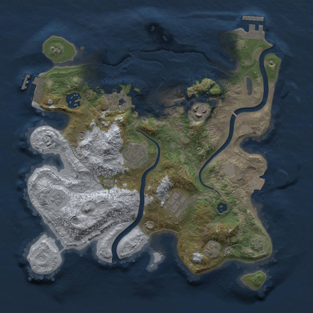Rust Map: Procedural Map, Size: 3000, Seed: 4302786, 11 Monuments