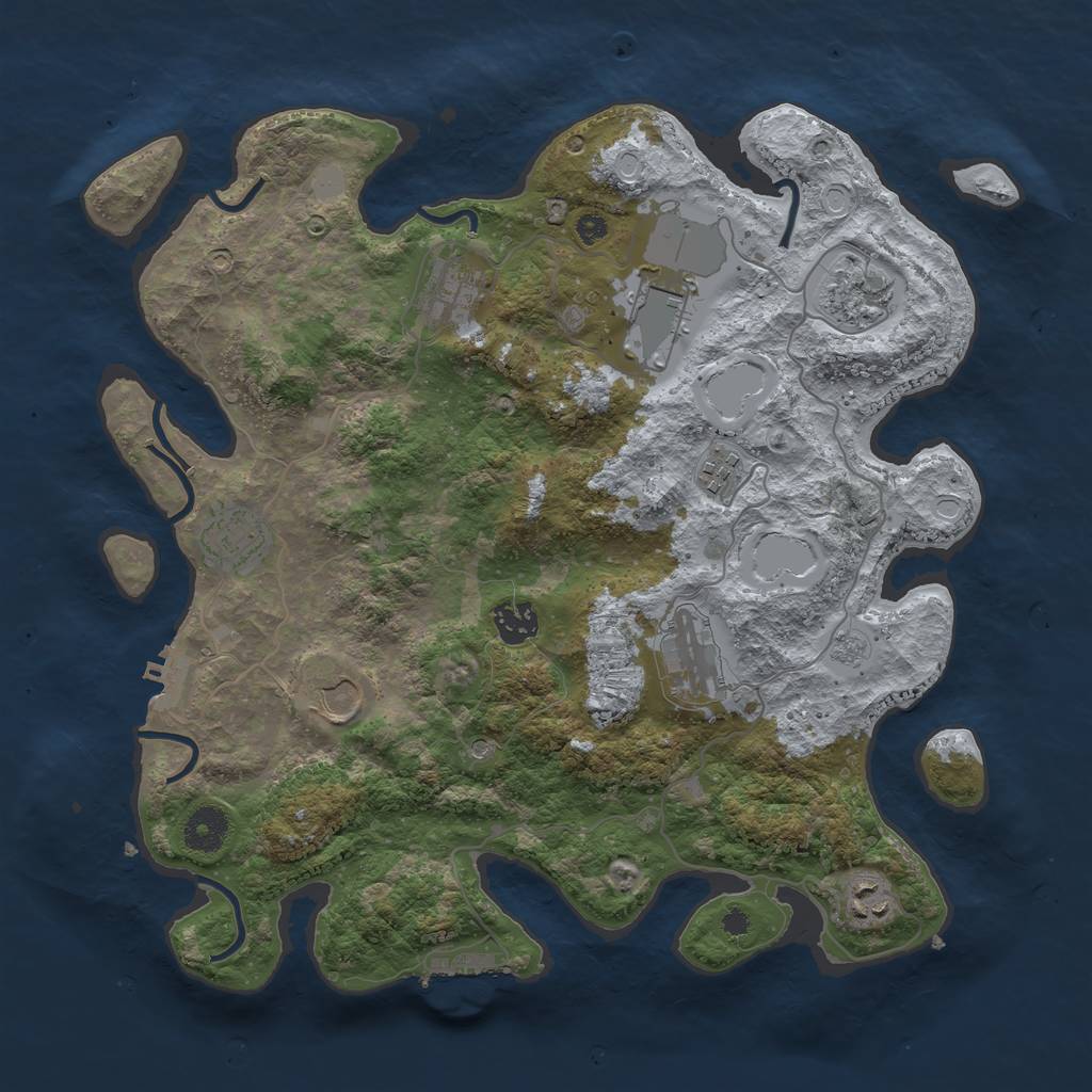 Rust Map: Procedural Map, Size: 3700, Seed: 797717412, 16 Monuments