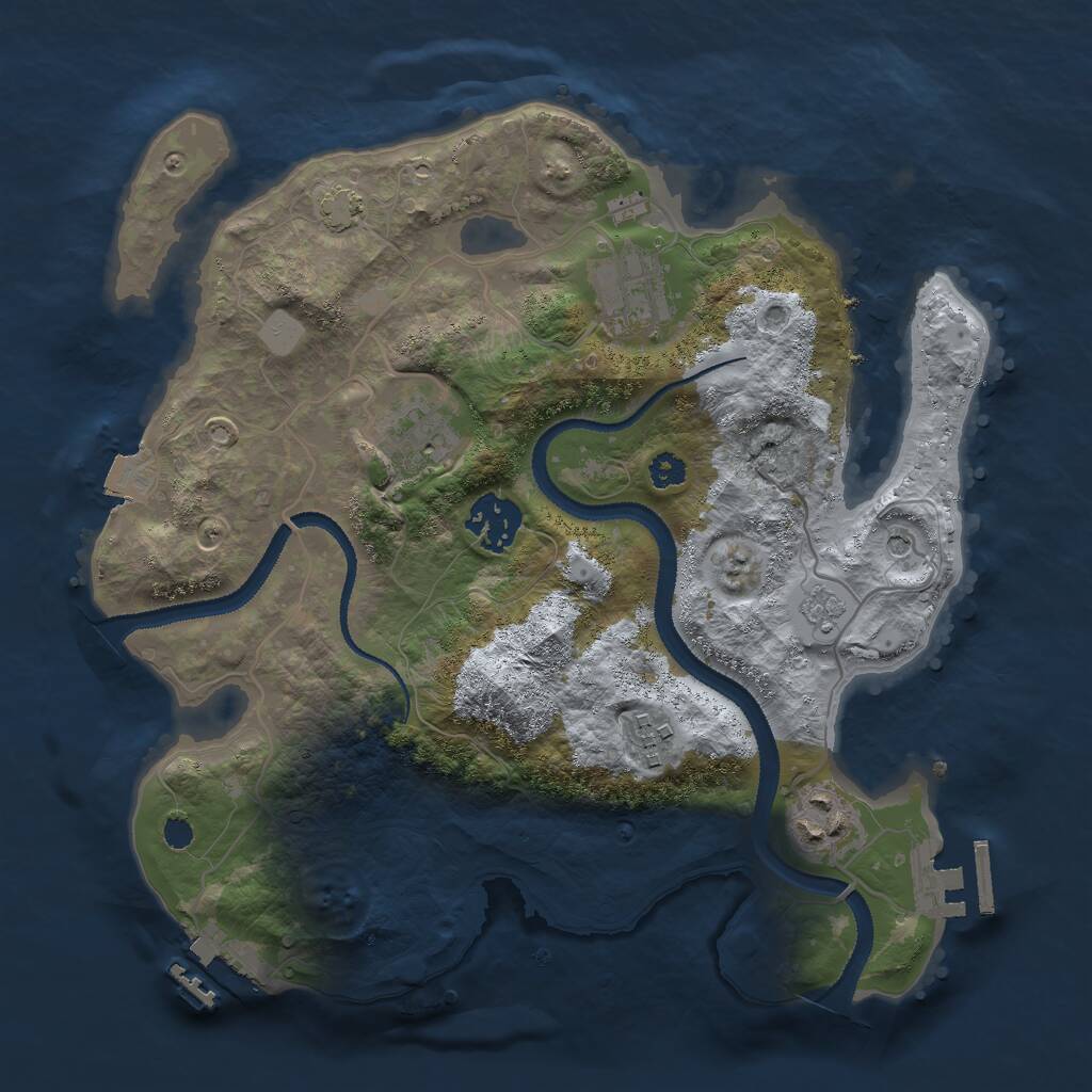 Rust Map: Procedural Map, Size: 3000, Seed: 2115041352, 11 Monuments