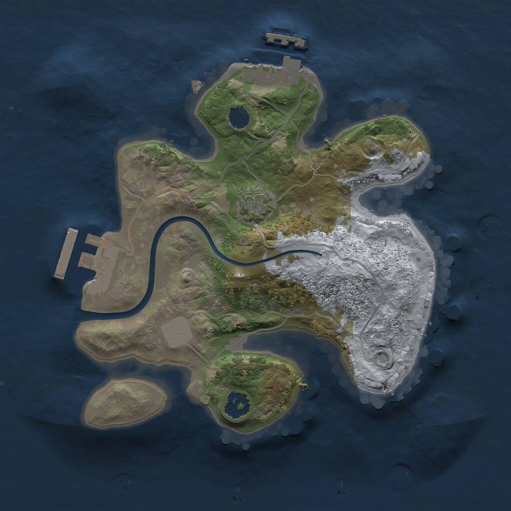 Rust Map: Procedural Map, Size: 2000, Seed: 9984561, 4 Monuments