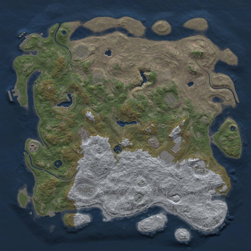 Rust Map: Procedural Map, Size: 4800, Seed: 1112818921, 16 Monuments