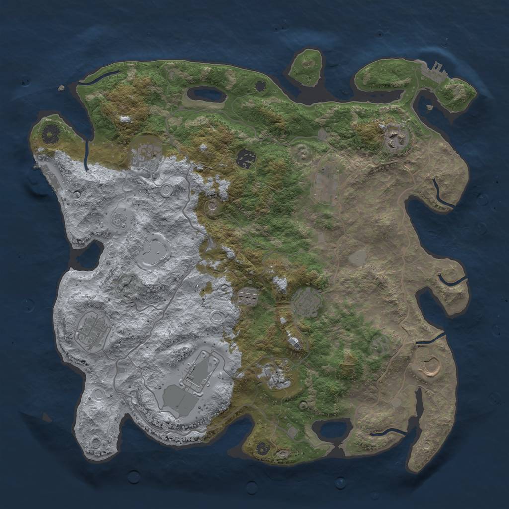 Rust Map: Procedural Map, Size: 4000, Seed: 232010662, 17 Monuments