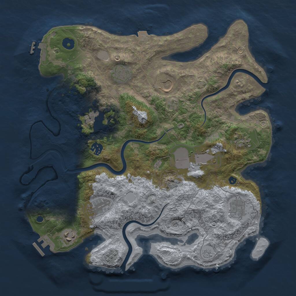 Rust Map: Procedural Map, Size: 3700, Seed: 1541623428, 16 Monuments