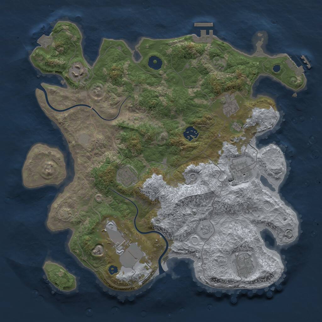 Rust Map: Procedural Map, Size: 3500, Seed: 67008137, 13 Monuments