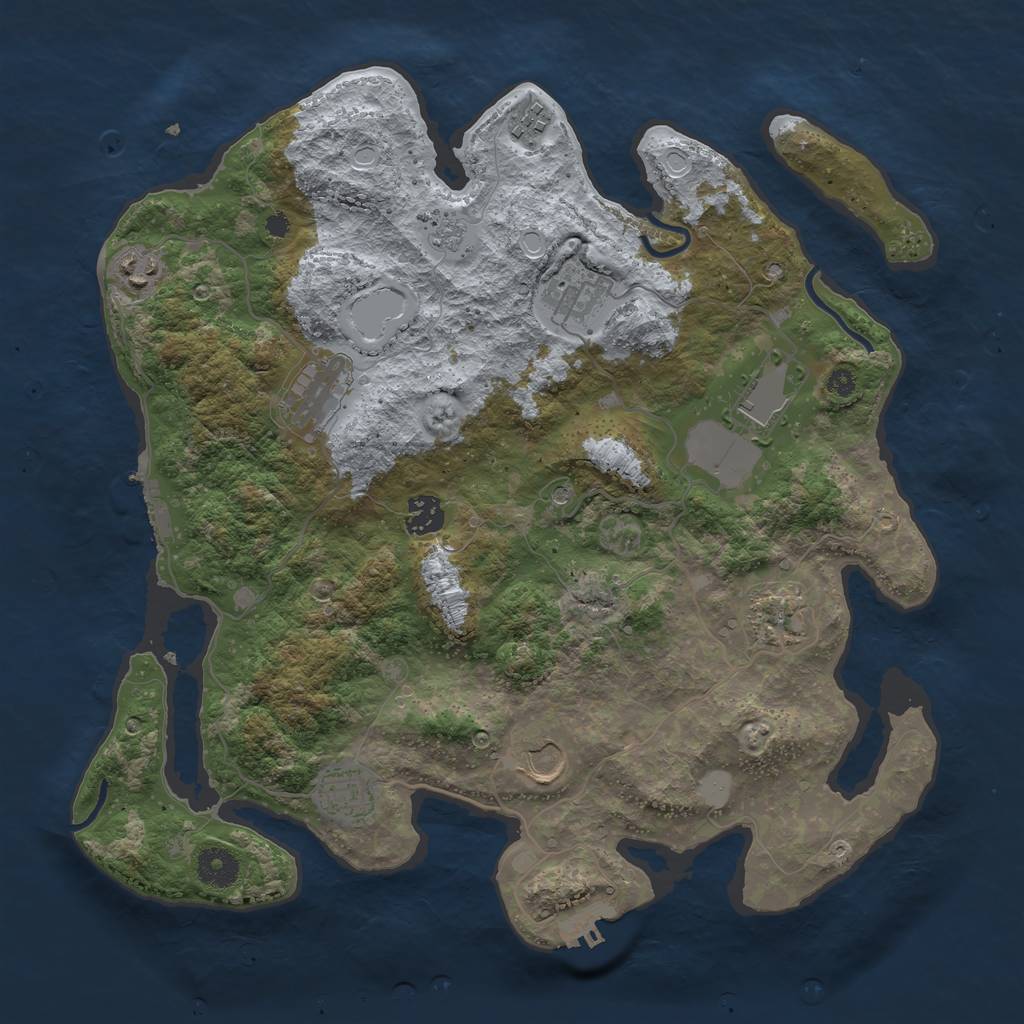 Rust Map: Procedural Map, Size: 3754, Seed: 123563, 16 Monuments