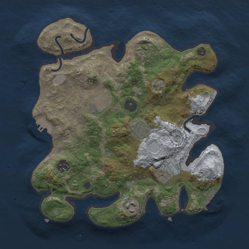 Rust Map: Procedural Map, Size: 3000, Seed: 1639564266, 12 Monuments