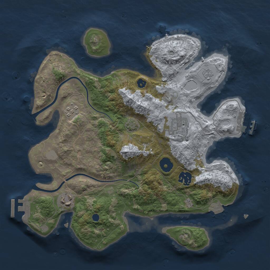 Rust Map: Procedural Map, Size: 3000, Seed: 423607367, 9 Monuments