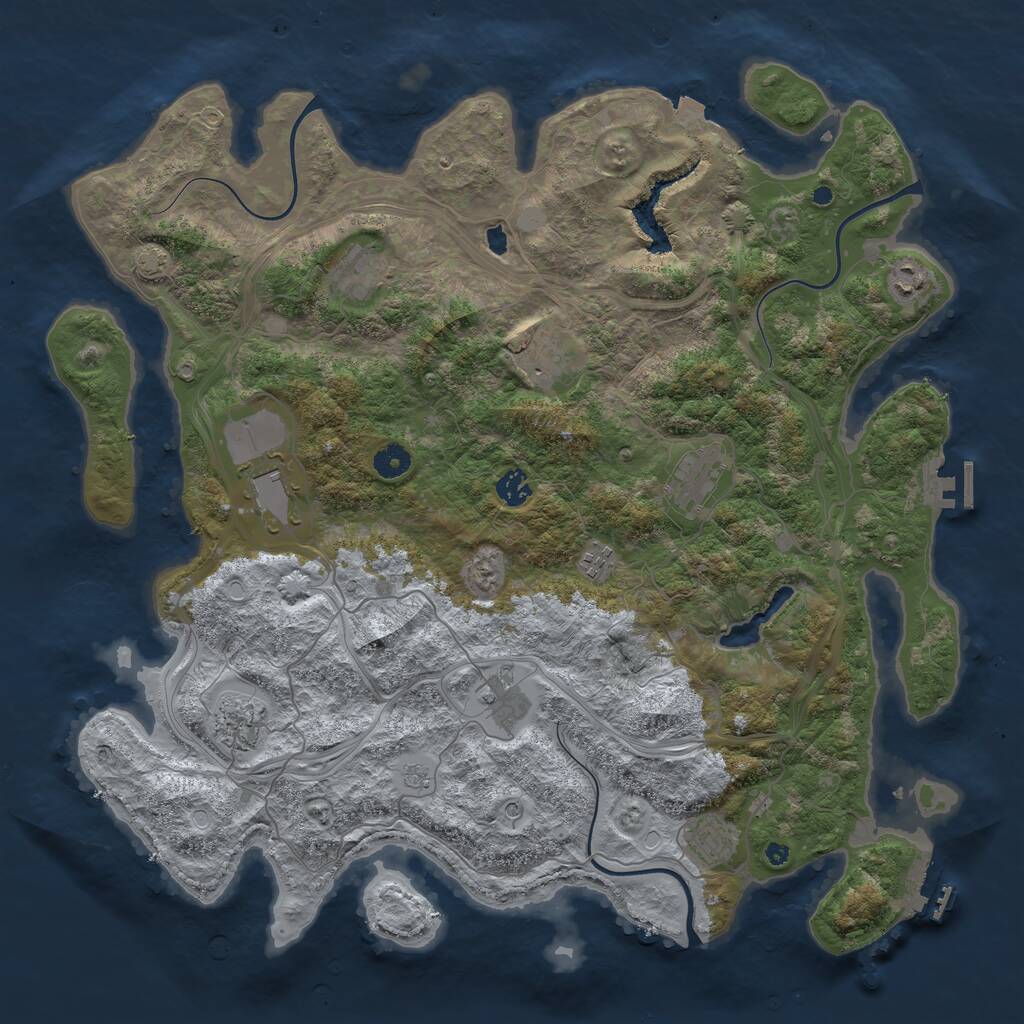 Rust Map: Procedural Map, Size: 4400, Seed: 67868170, 16 Monuments
