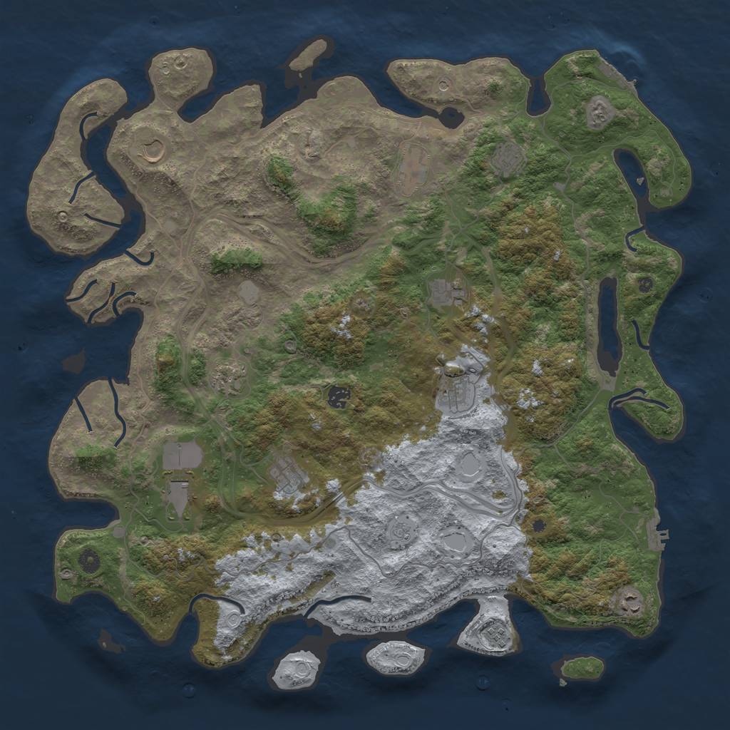 Rust Map: Procedural Map, Size: 4800, Seed: 1746555607, 18 Monuments