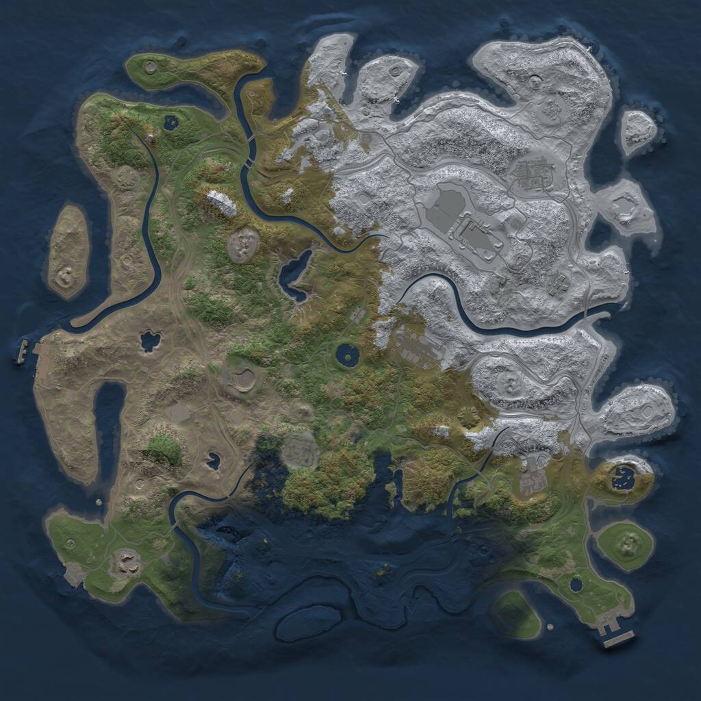 Rust Map: Procedural Map, Size: 4500, Seed: 67036442, 16 Monuments