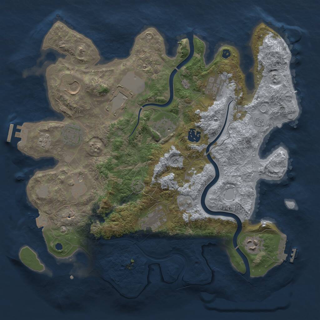 Rust Map: Procedural Map, Size: 3600, Seed: 59469773, 16 Monuments