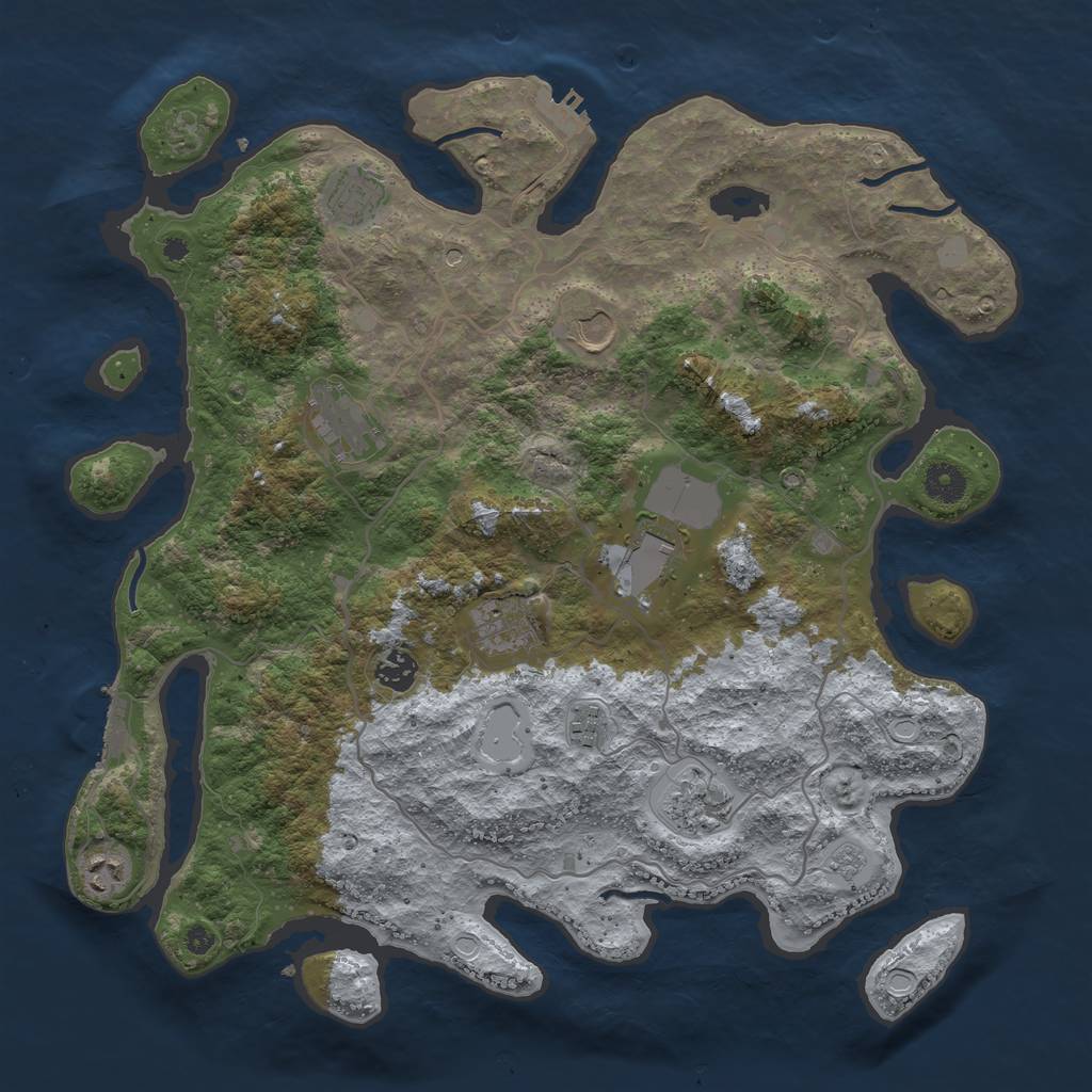 Rust Map: Procedural Map, Size: 4000, Seed: 630266298, 16 Monuments