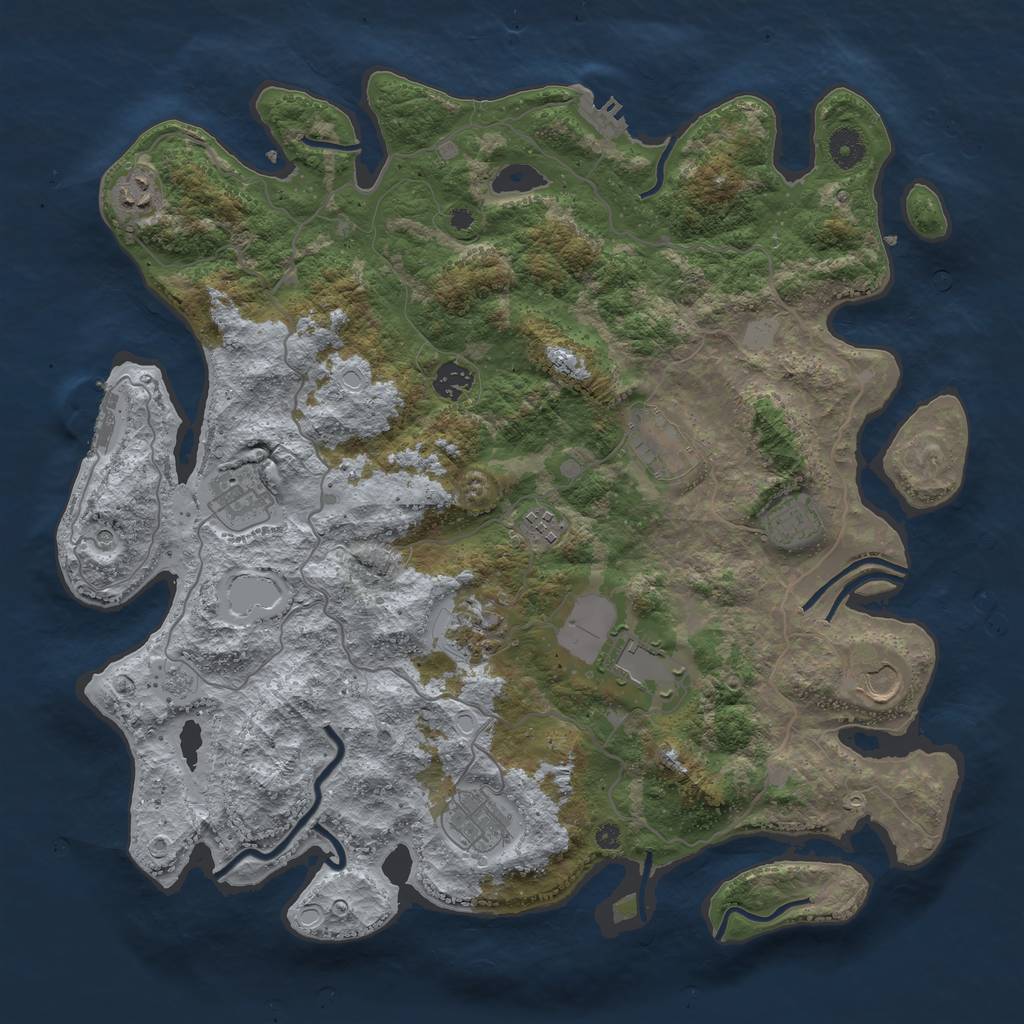Rust Map: Procedural Map, Size: 4096, Seed: 334, 17 Monuments