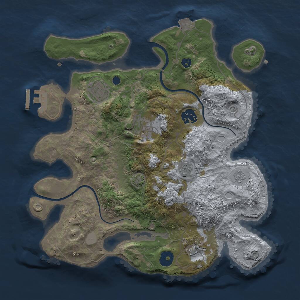 Rust Map: Procedural Map, Size: 3000, Seed: 690586485, 10 Monuments