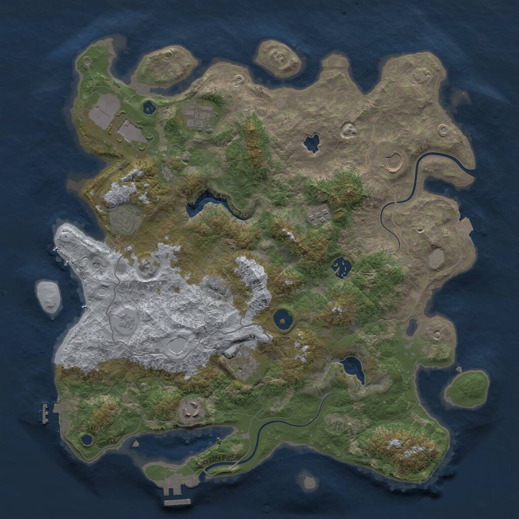 Rust Map: Procedural Map, Size: 4000, Seed: 1414111987, 14 Monuments