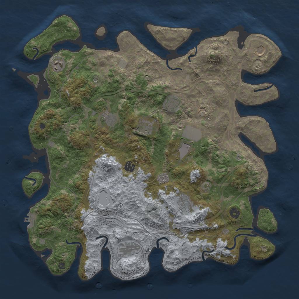 Rust Map: Procedural Map, Size: 4250, Seed: 23294, 17 Monuments