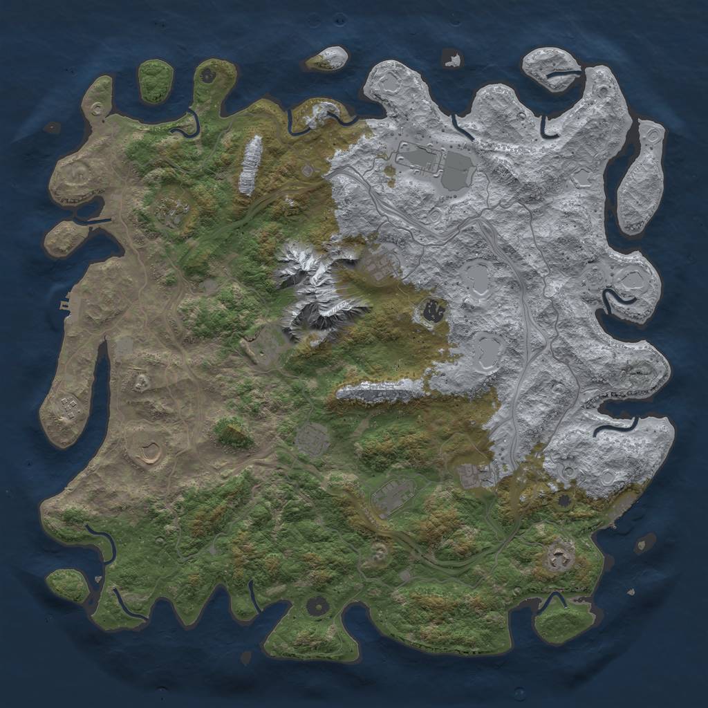 Rust Map: Procedural Map, Size: 5000, Seed: 1653560911, 18 Monuments