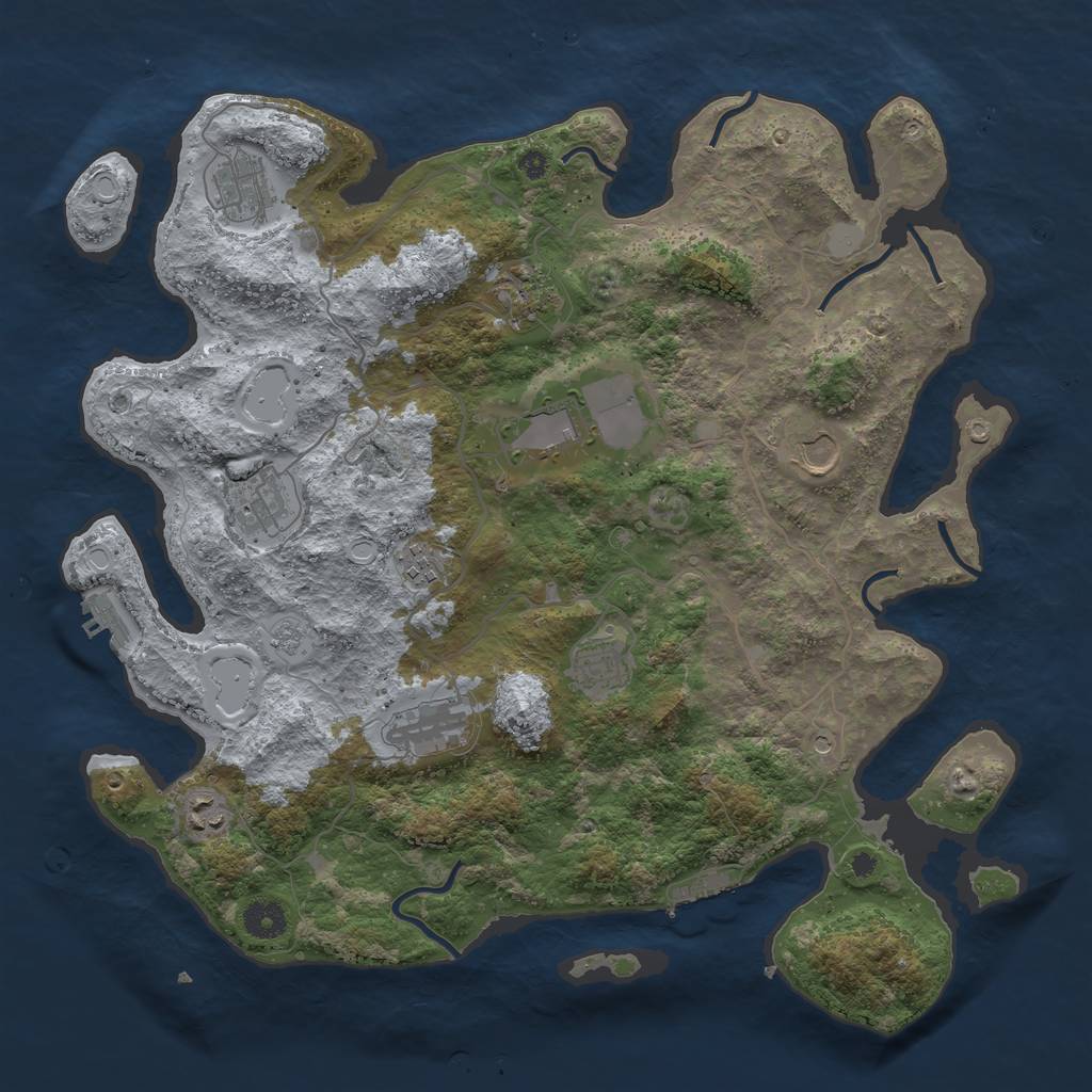 Rust Map: Procedural Map, Size: 4000, Seed: 1440585905, 16 Monuments