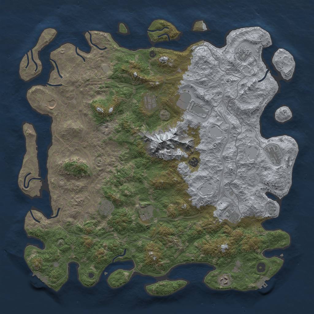 Rust Map: Procedural Map, Size: 5000, Seed: 823869532, 18 Monuments