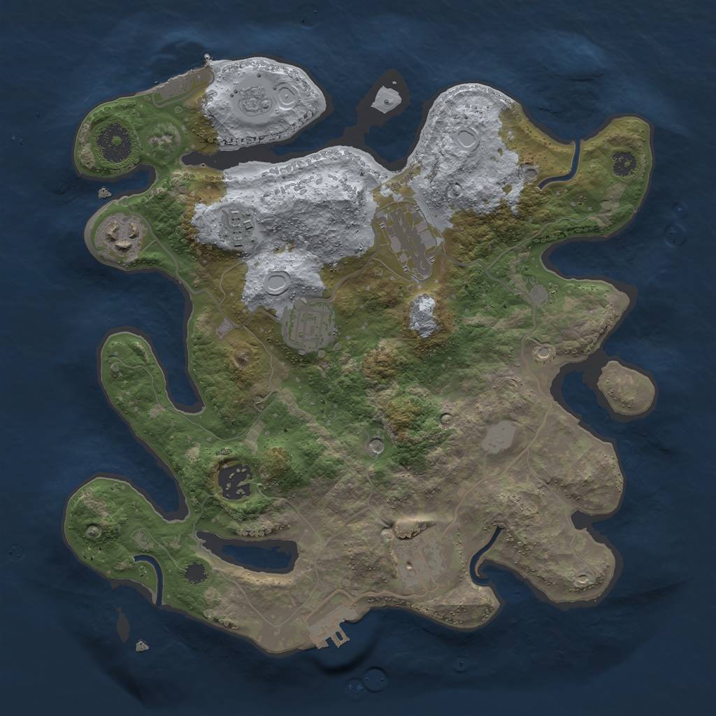 Rust Map: Procedural Map, Size: 3000, Seed: 1365653629, 13 Monuments