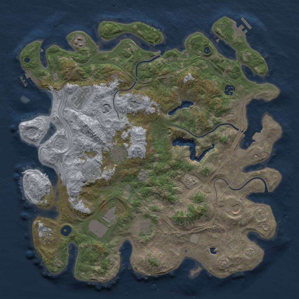 Rust Map: Procedural Map, Size: 4250, Seed: 85297809, 16 Monuments