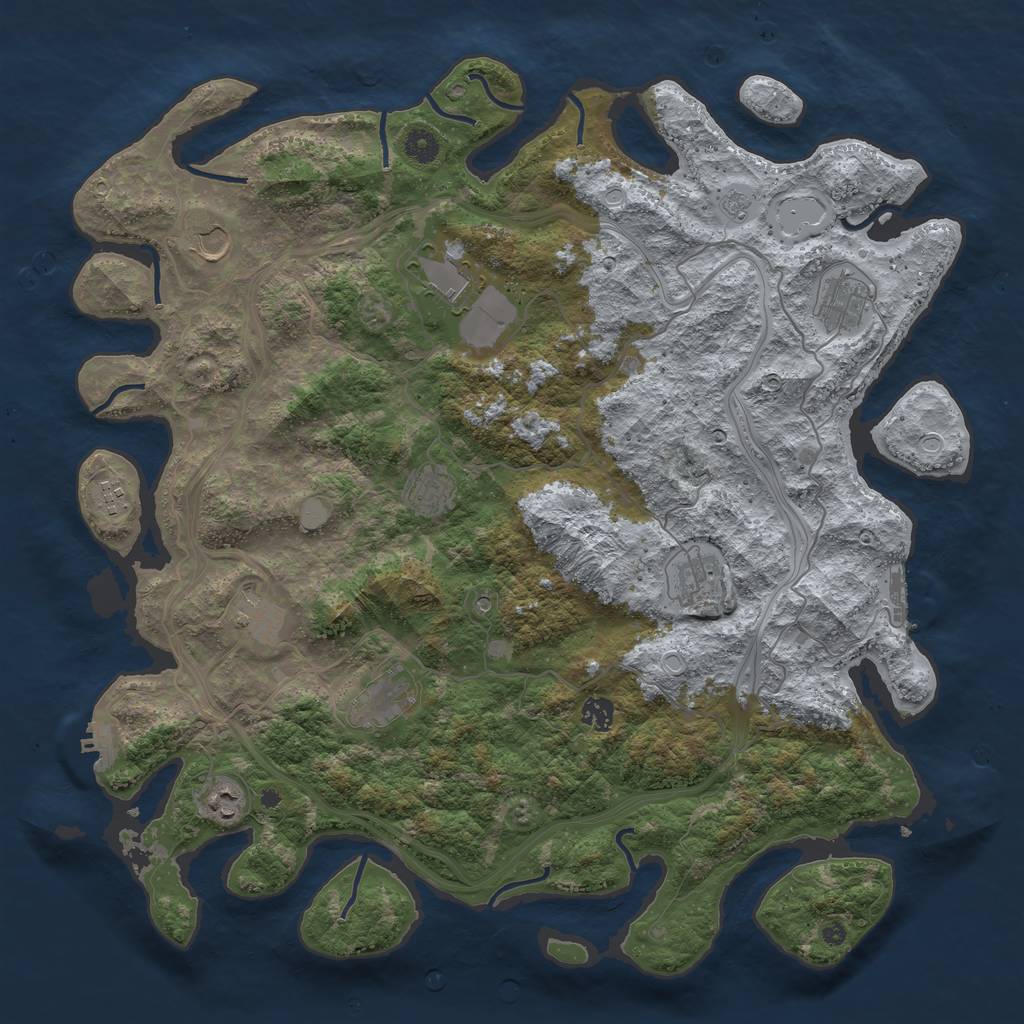 Rust Map: Procedural Map, Size: 4500, Seed: 93836513, 17 Monuments