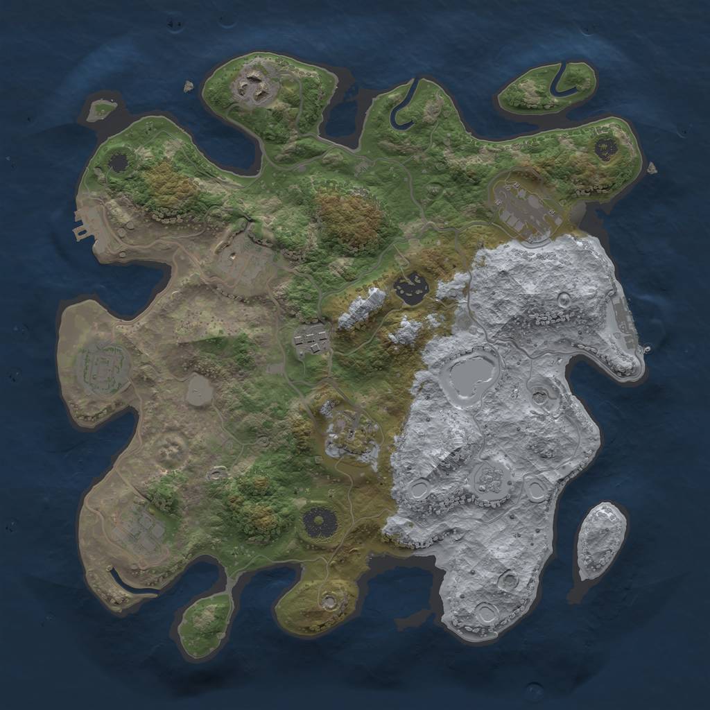 Rust Map: Procedural Map, Size: 3250, Seed: 1718957563, 15 Monuments