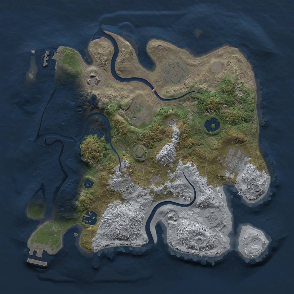 Rust Map: Procedural Map, Size: 3000, Seed: 102528722, 12 Monuments